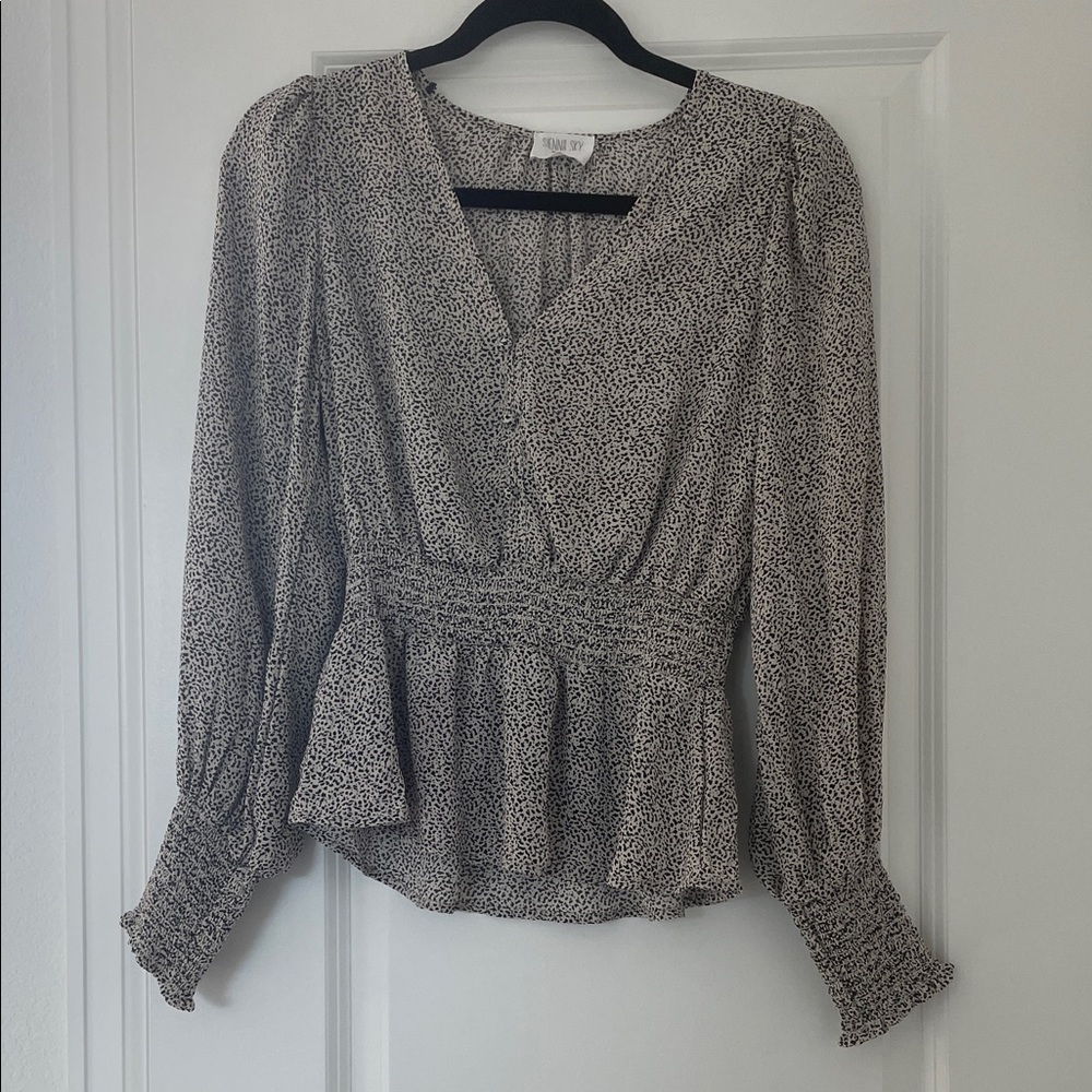 Sienna Sky Black and White Patterned Blouse